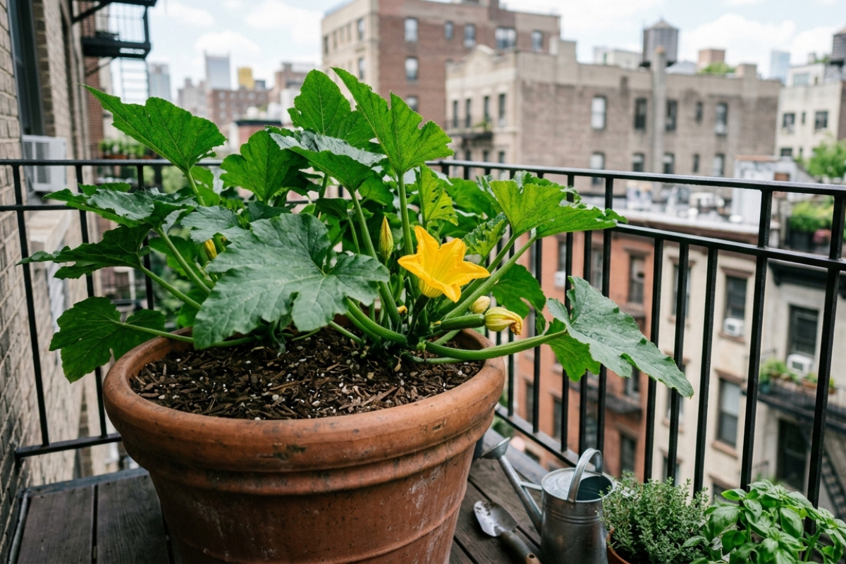 Pas de jardin ? Pas de problème : voici comment faire pousser des courgettes en pot (et ça marche vraiment)